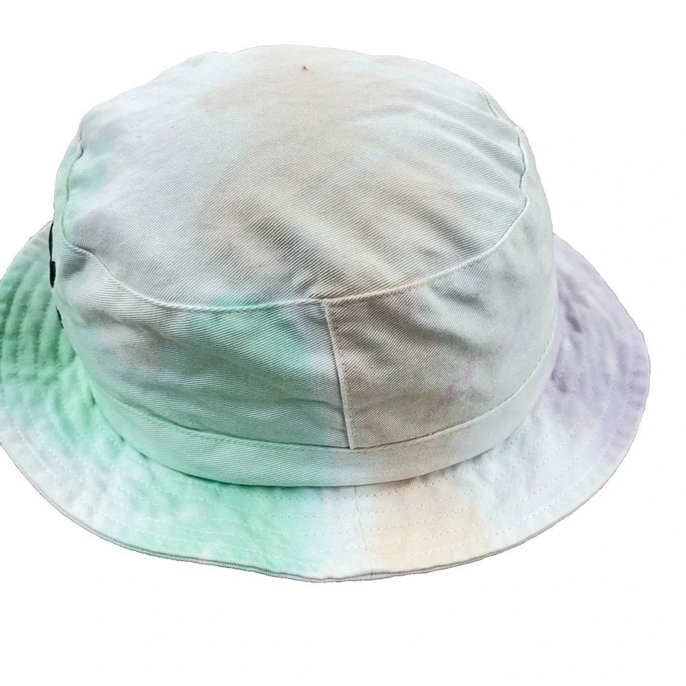 Adidas Bucket Hat Cap Green Blue Tie Dye Black Spell Out Rainbow Adult Fishing